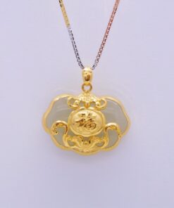 和田玉金福如意鎖