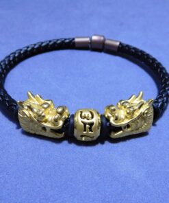 Hand strap with double dragon head & Six Character Great Bright Mantra bead