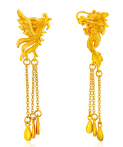 Golden Dragon & Phoenix Earrings