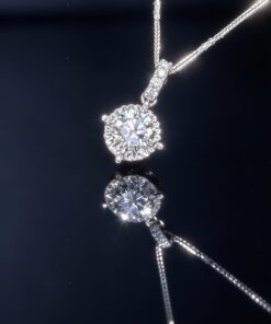 光芒軌跡 18K單鑲石耳六爪鑽石吊墜