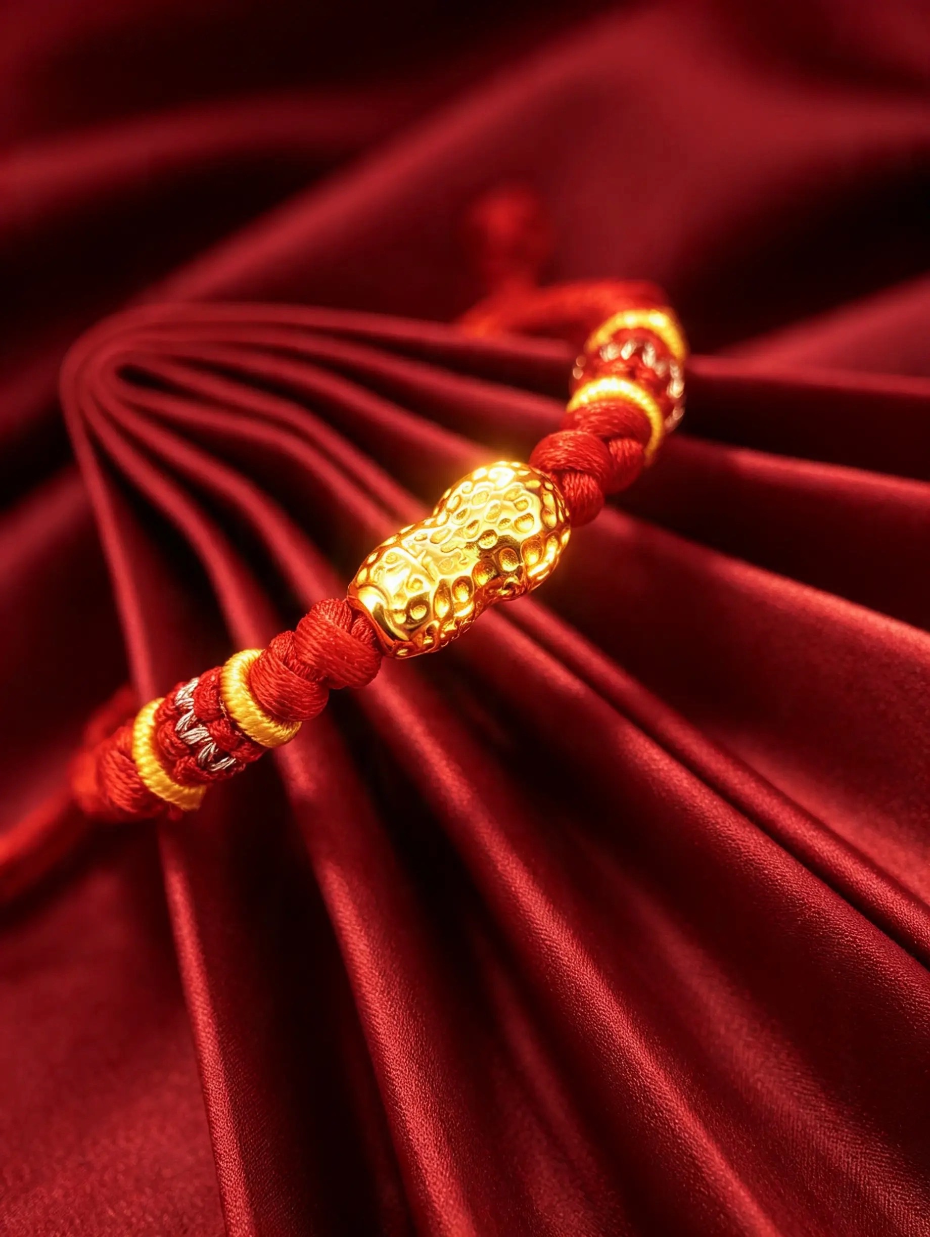 999黃金 兒童黃金彌月紅繩手鍊 - Image 3