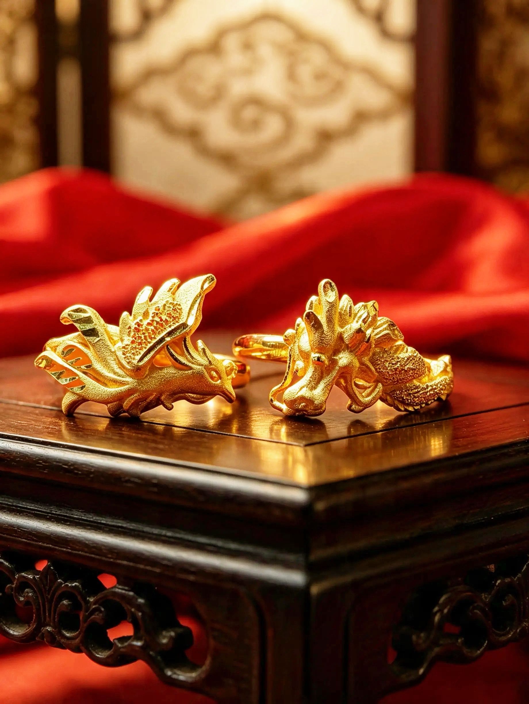 祥龍瑞鳳 龍鳳足金對戒