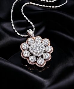 心耀繁星 雙色金屬豪華花冕鑽石吊墜